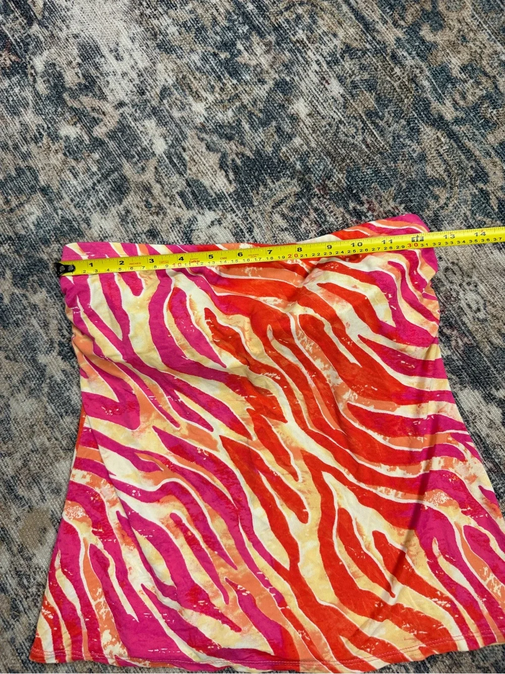 Vintage Y2K DKNY Neon Zebra Tankini 2 Piece Swim Set‎ Bikini XS